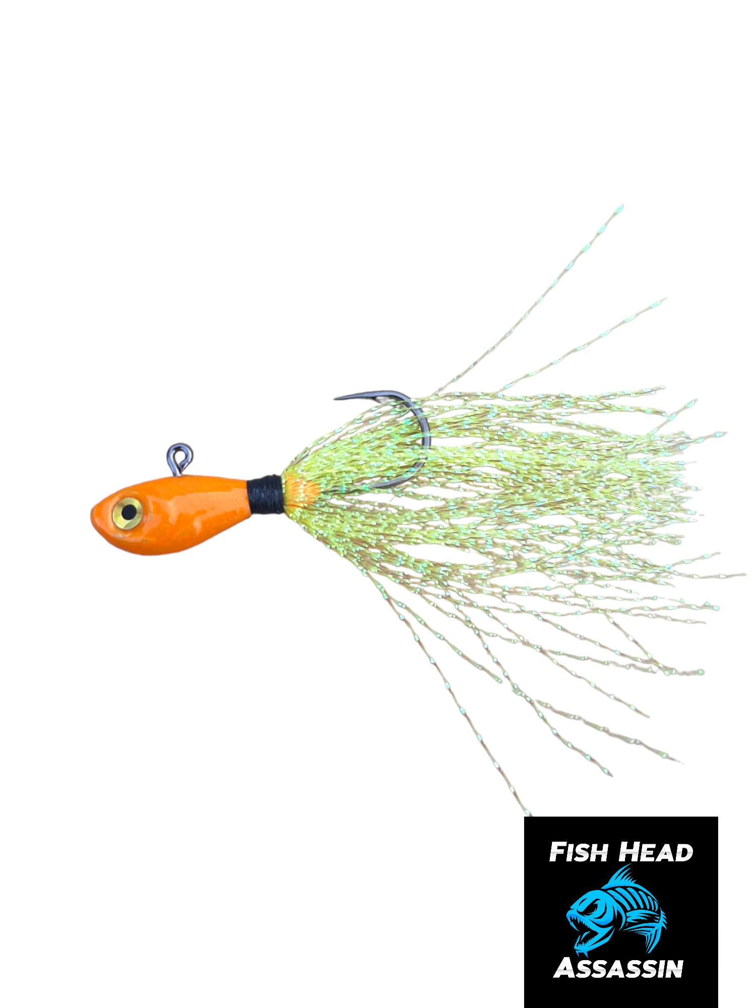10 New Shad Jig Head Pompano Fluke Striped Bass Lure Ultra Point  Hook-Orange 3/8 oz