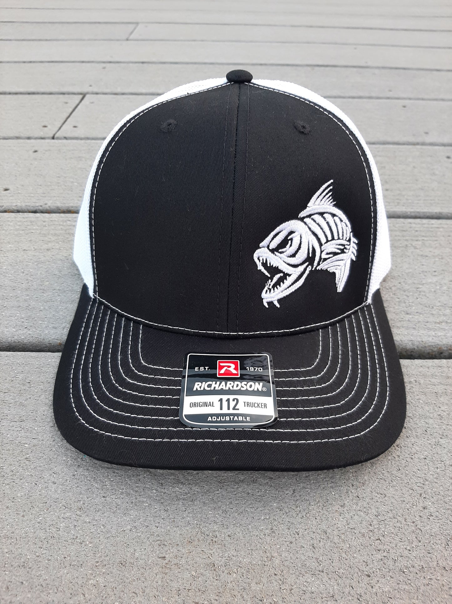 Black and White Trucker Snapback Hat