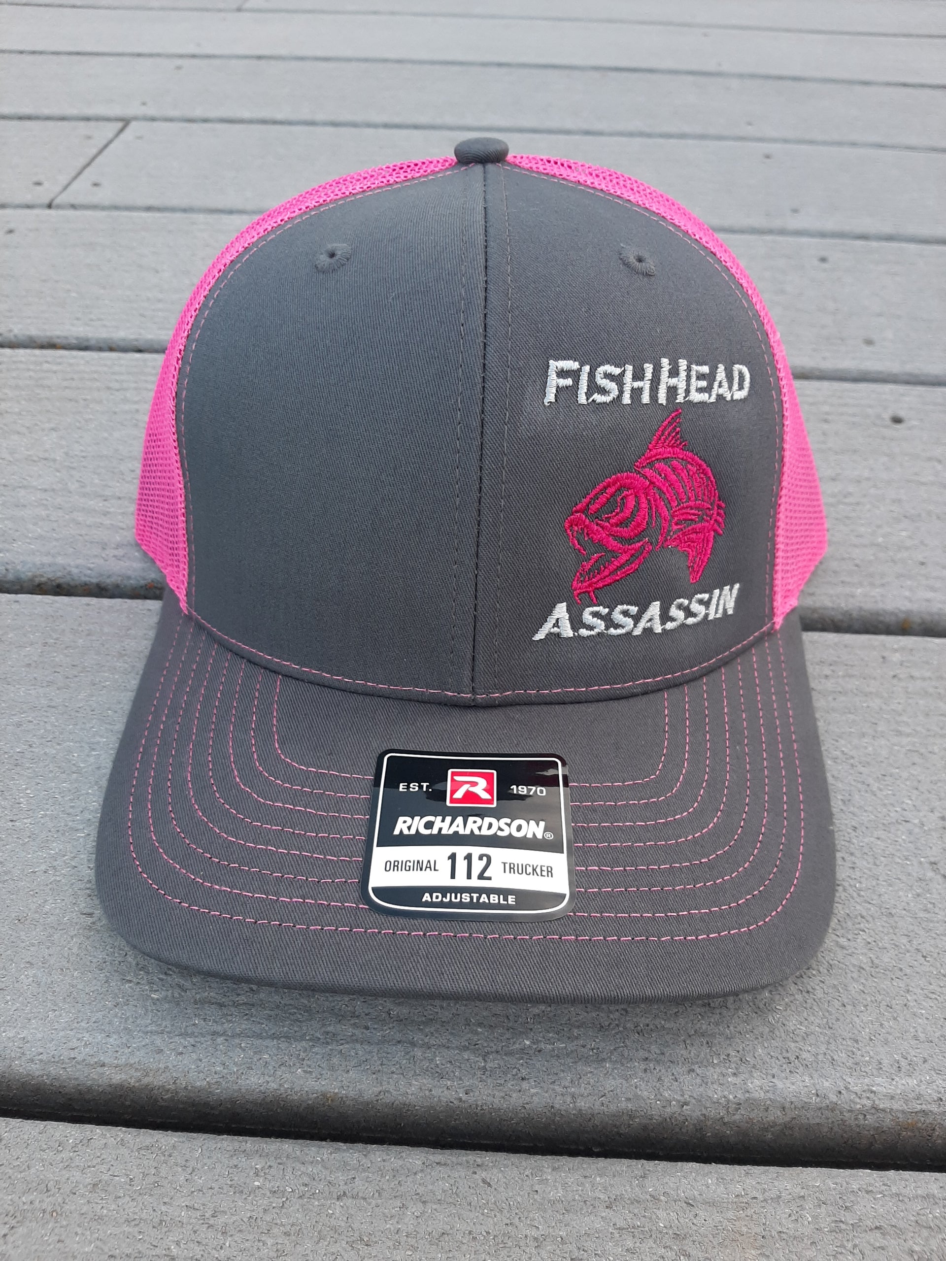 Charcoal and Neon Pink Trucker Snapback Hat