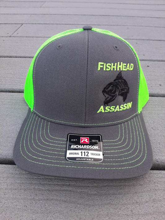 Charcoal and Neon Green Trucker Snapback Hat
