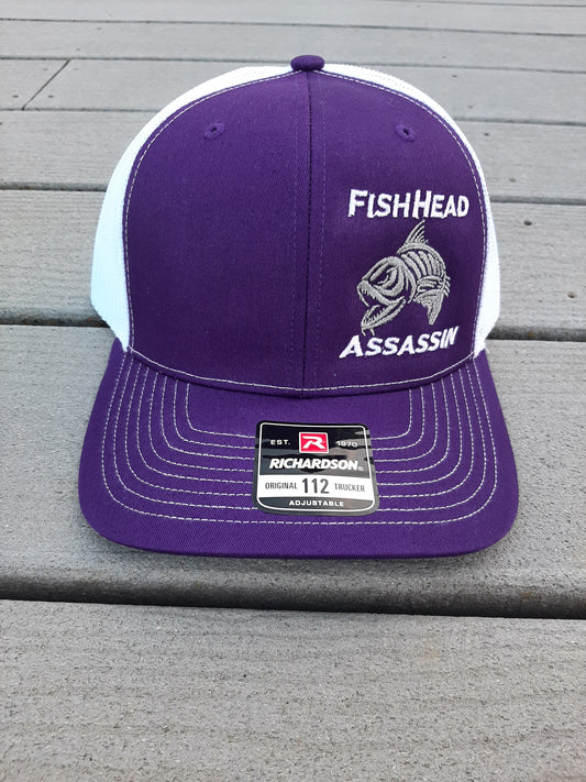 Purple and White Trucker Snapback Hat