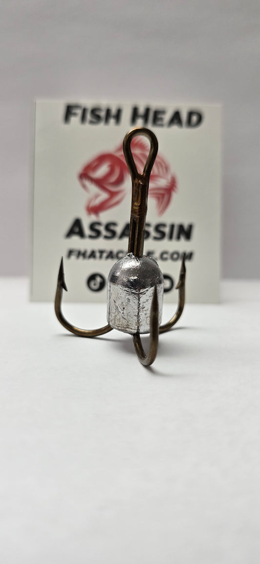 FHA Weighted Treble Hook-6/0 Mustad Bronze Treble Hook