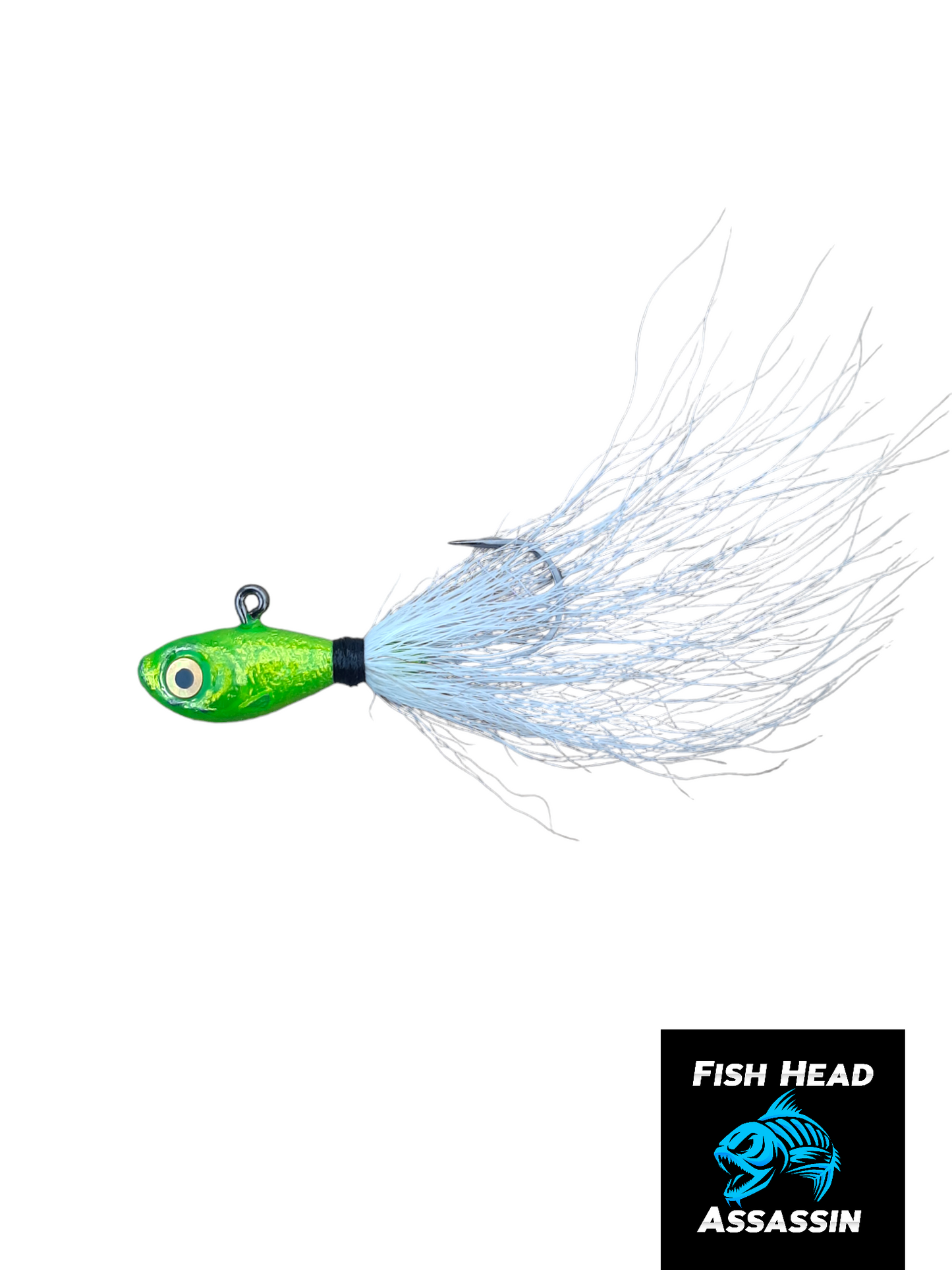 Candy Lime/White Bucktail Jig